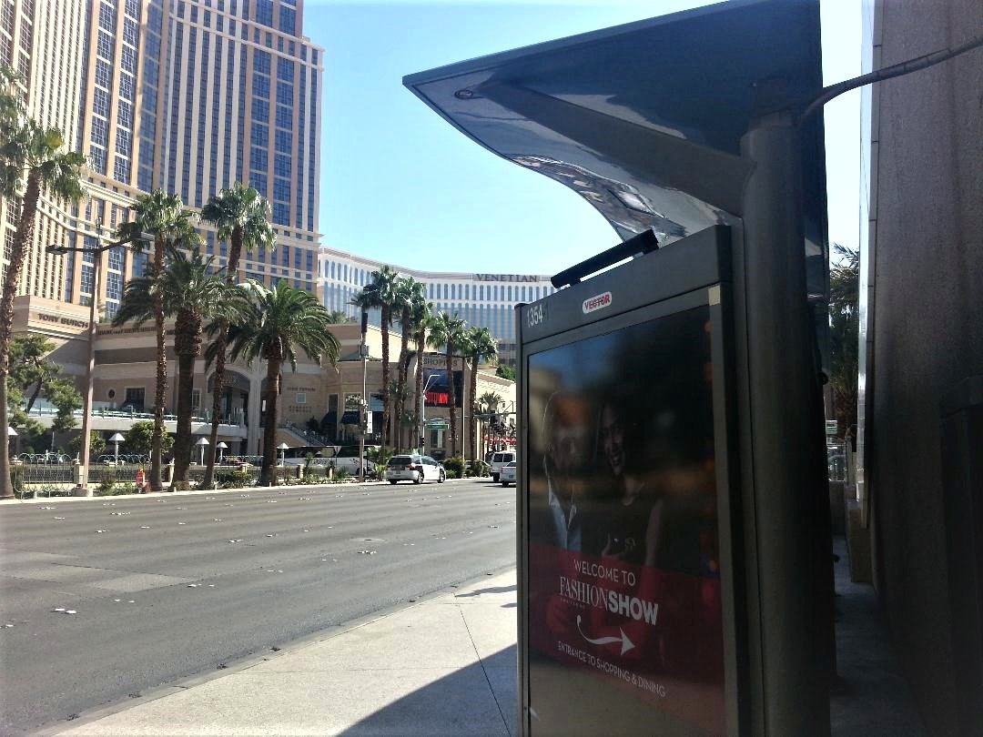 The installation in context - Las Vegas Blvd, across from the Venetian